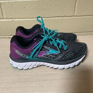 Brooks Women's Ghost 13 Running Shoes - Black, Purple, and Teal